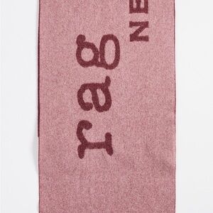 rag & bone Addison Skinny Recycled Wool Scarf, pink & maroon